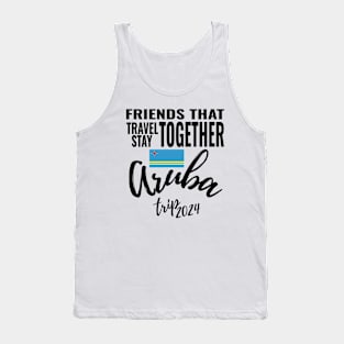 Friends That Travel Together Aruba Group Trip 2024 Caribbean Vacation Fun Matching Design Tank Top